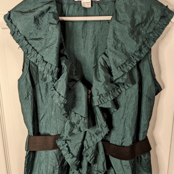 Urban Mango teal blue ruffle front dress with elastic belt size large - Picture 7 of 11